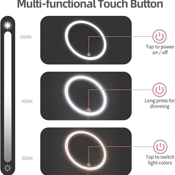 Lighted Makeup Mirror with 1X/5X Magnification,8.3" Rechargeable *new* - Picture 5 of 9